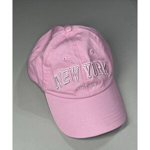 New York Spellout Baseball Cap Hat Pink One Size Adjustable 100% Cotton